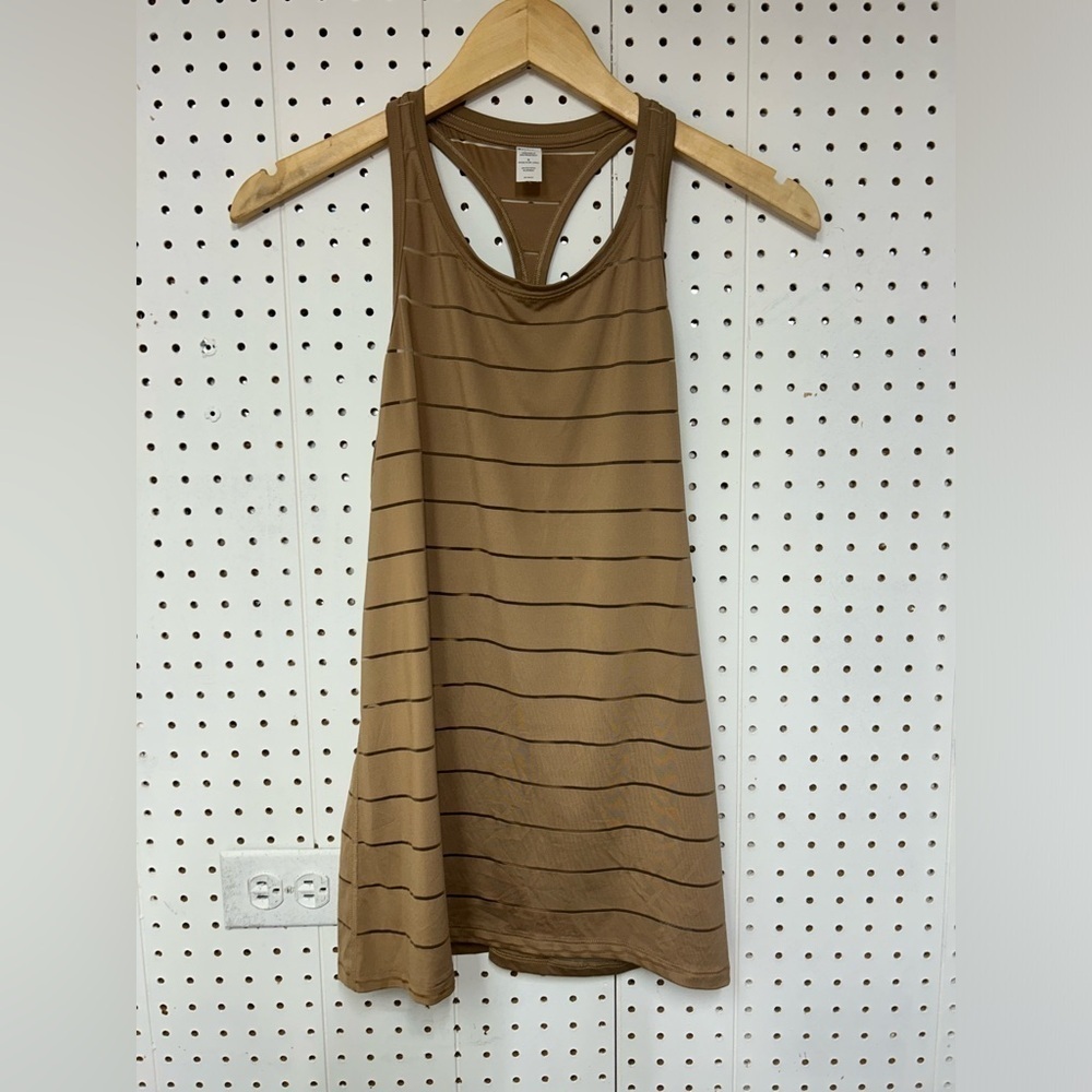 Athleta Stripe Mesh High Neck Top